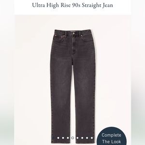 NWT! Abercrombie The 90s straight ultra high rise - size 27/4R - black